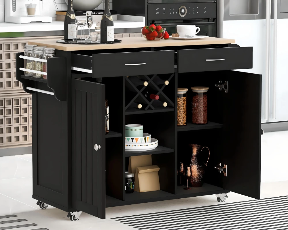 narrow kitchen island with storage